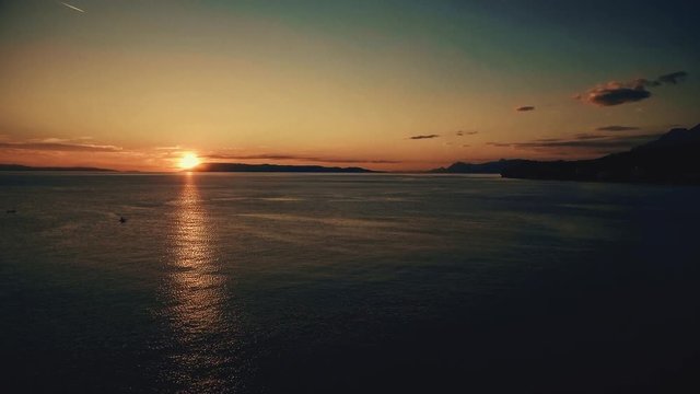 Tucepi sunset aerial