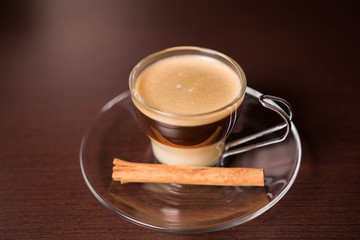 Cafe cortado con leche condensada