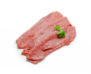 Fillet beef meat isolated on white background.