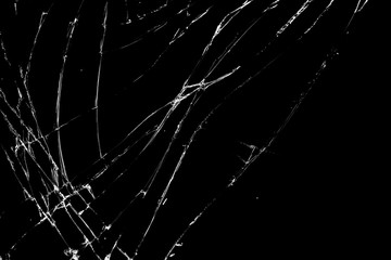 Broken mirror / Broken mirror on black background.