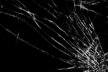 Broken mirror / Broken mirror on black background.