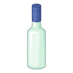 Wine bottle icon, cartoon style