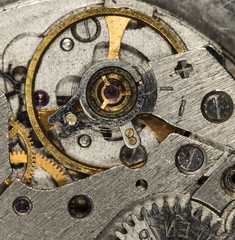 clockwork old mechanical watch, high resolution and detail