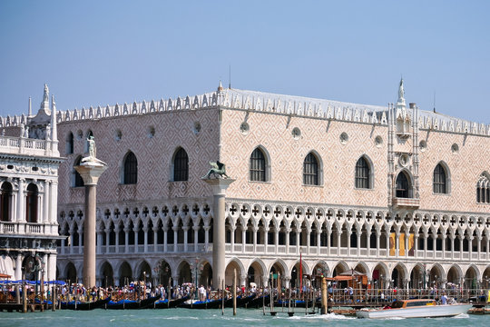 View of the Doge's Palace in Venice, Italy.