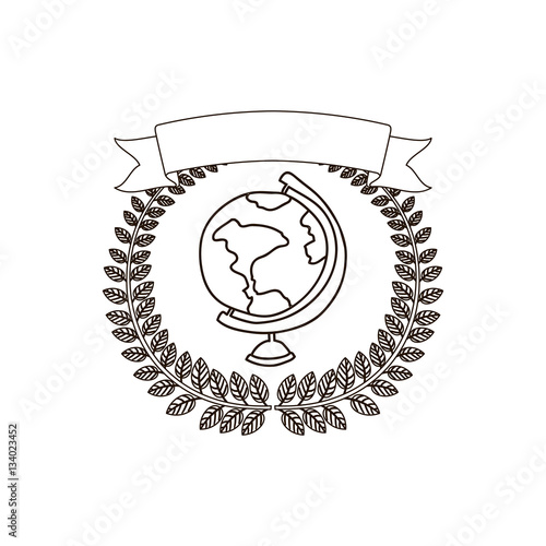 Download "arch of leaves with map and label vector illustration ...