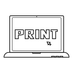 Print icon, outline style