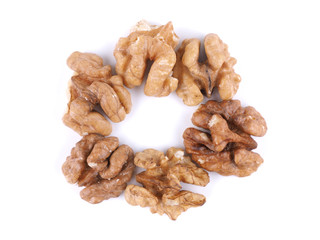 walnuts on a white background