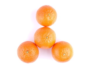tangerine on a white background