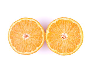 tangerine on a white background