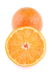 tangerine on a white background