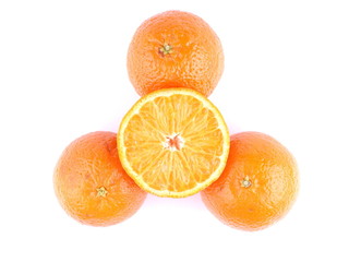 tangerine on a white background