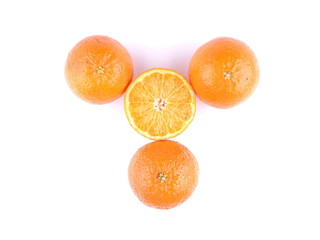 tangerine on a white background