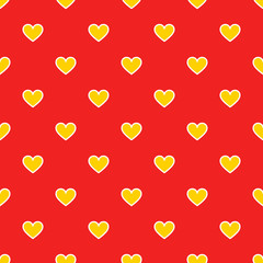 Yellow and red hearts patten