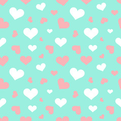 Pink and blue pastel hearts