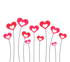 Plakat Cute hearts on stems