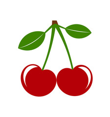 Cherries icon isolated