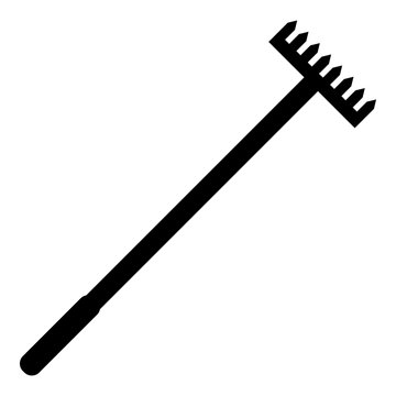 Big rake icon, simple style