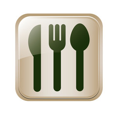 square button set collection cutlery vector illustration