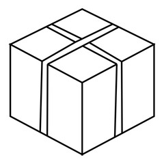 Big box icon, outline style
