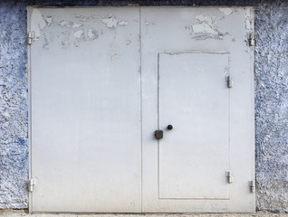 old metal warehouse door, hangar, high resolution photo