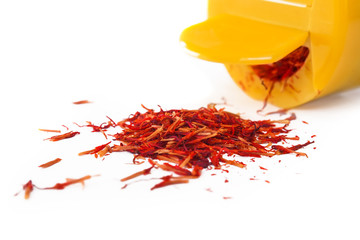Naklejka premium Saffron spice close up.