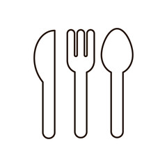 contour set collection cutlery icon flat vector illustration