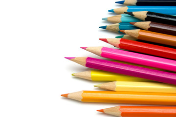 color pencils on white