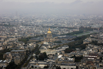 aerial view of paris from eiffel tower
