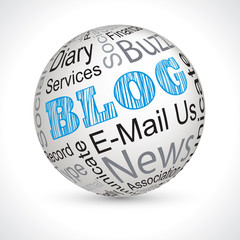 blog vector theme sphere with keywords
