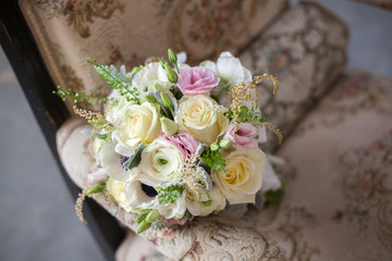 vintage pink pastel wedding bouquet