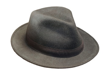 black wool hat over white