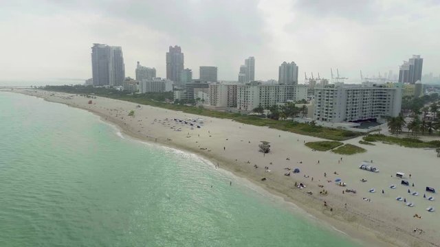 Aerial View Miami Beach and Cityscape