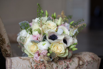 vintage pink pastel wedding bouquet