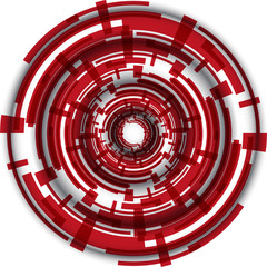 Abstract tech circle with wave on white background