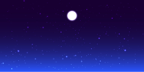 Obraz na płótnie Canvas Vector night sky with moon