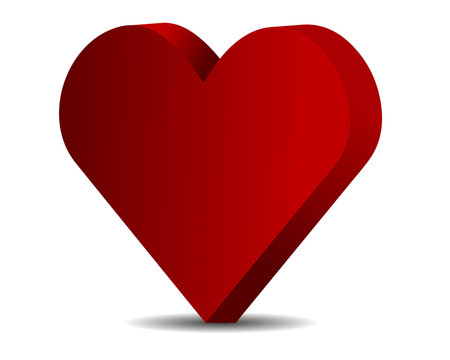 matte red heart 3D