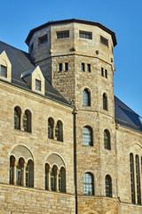 Fototapeta na wymiar Imperial castle with tower in Poznan.