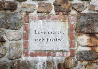 Love Mercy Seek Justice Inscription