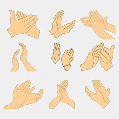 Applause set clapping hands