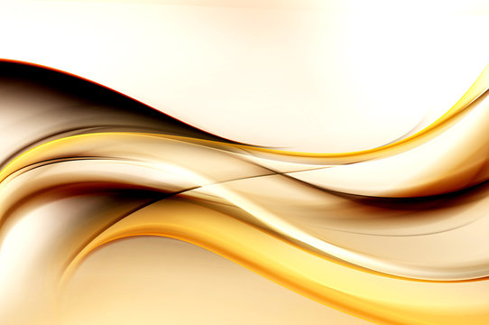 Fototapeta Brown bright waves art. Blurred effect background. Abstract creative graphic design. Decorative fractal style.