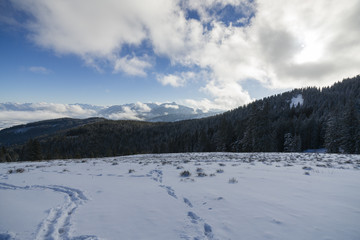 Fototapeta na wymiar Winter in den Bergen