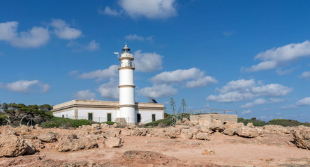 Fototapeta na wymiar lighthouse at capo salinas - mallorca