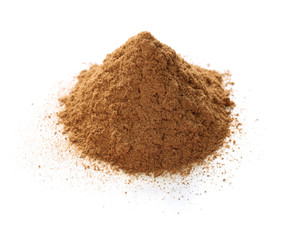 ceylon cinnamon powder isolated on white background