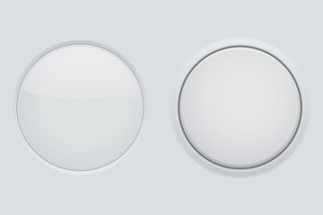 Blank round buttons. Light gray button set