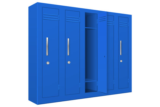 Blue school lockers
