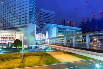 Obraz premium Cityscape of Yokohama city at night, Japan