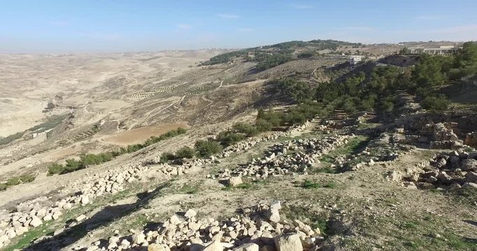 Panoramic view of Mount Nebo on the land of promise