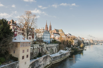 Basel, Stadt, Basel-Stadt, Altstadt, Altstadthäuser, Münster, Pfalz, Rhein, Rheinufer,...