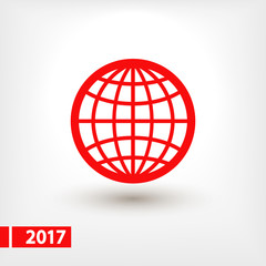 Globe Icon vector illustration. Flat design style