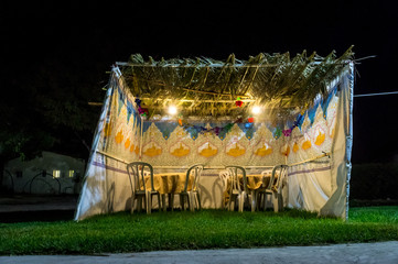 Sukkah - symbolic temporary hut for celebration of Jewish Holiday Sukkot